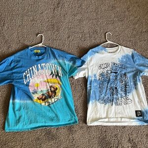 Pair of tie die Chinatown Market shirts